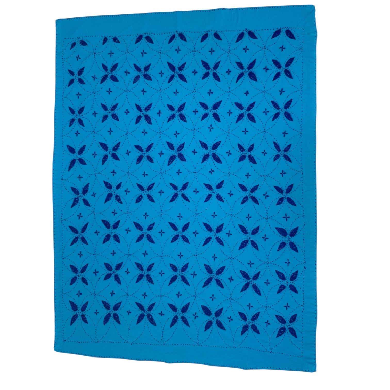 Hand-Embroidered Baby quilt Nokshi Khanta 35×28 Inches, 100% Cotton” vintage style inspired