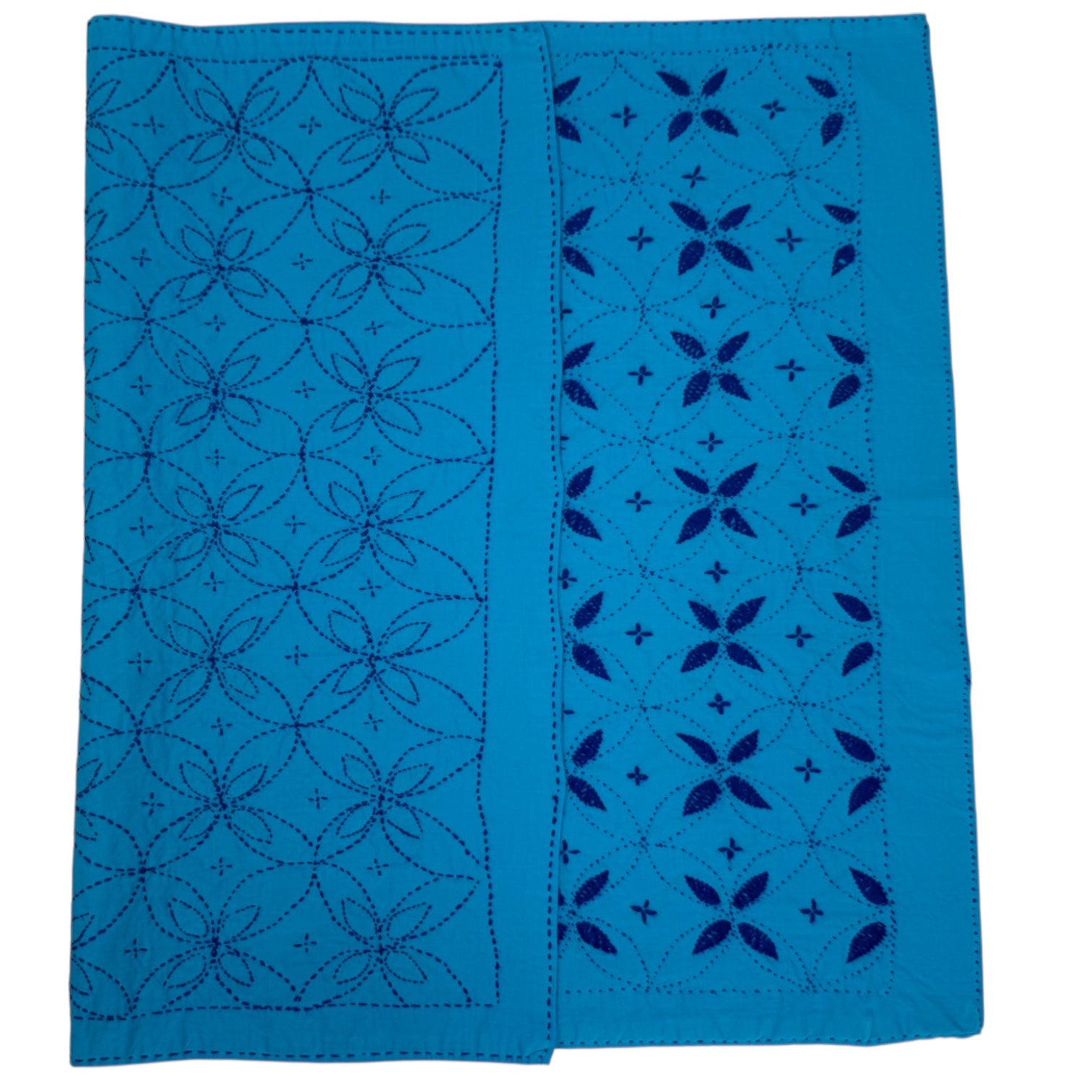 Hand-Embroidered Baby quilt Nokshi Khanta 35×28 Inches, 100% Cotton” vintage style inspired