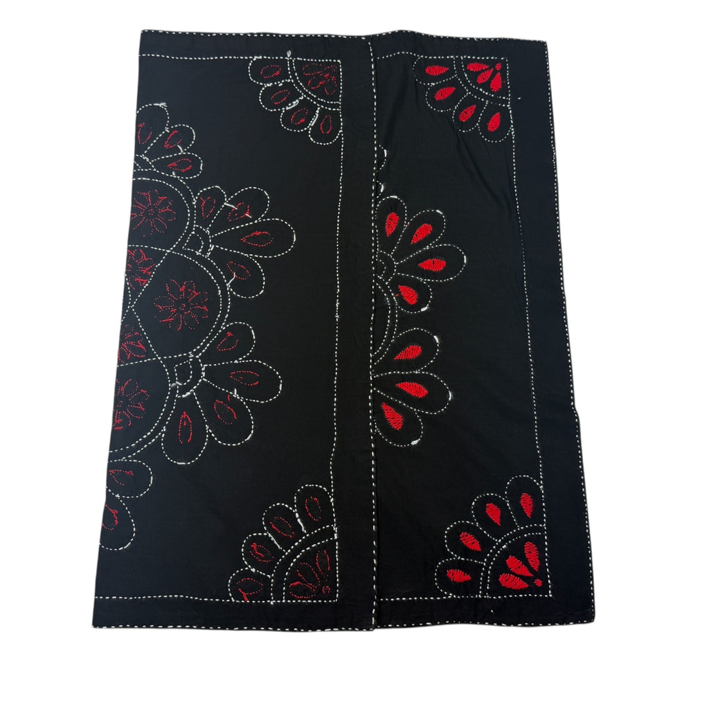 Hand-Embroidered Baby quilt Nokshi Khanta 35×28 Inches, 100% Cotton” vintage style inspired