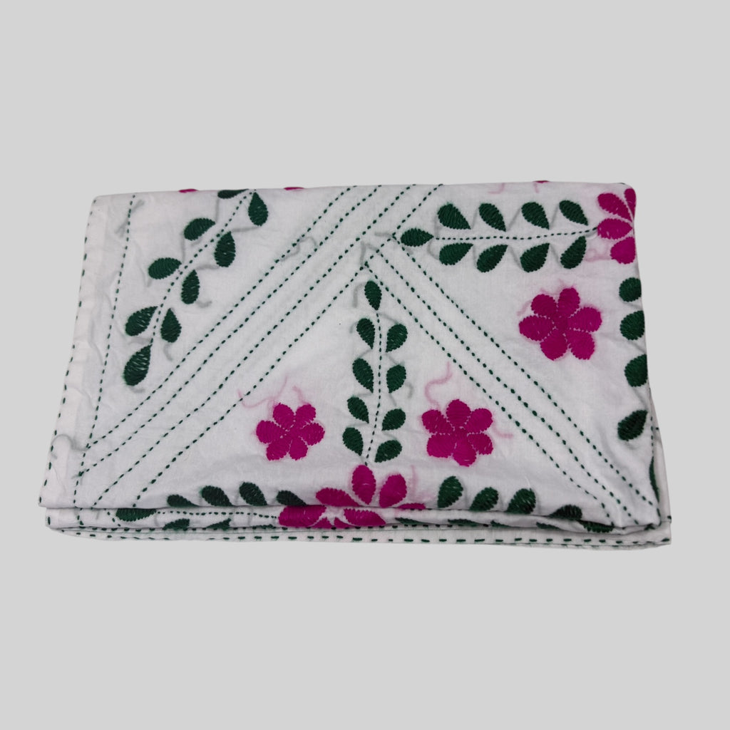 Hand-Embroidered Baby quilt Nokshi Khanta 35×28 Inches, 100% Cotton” vintage style inspired