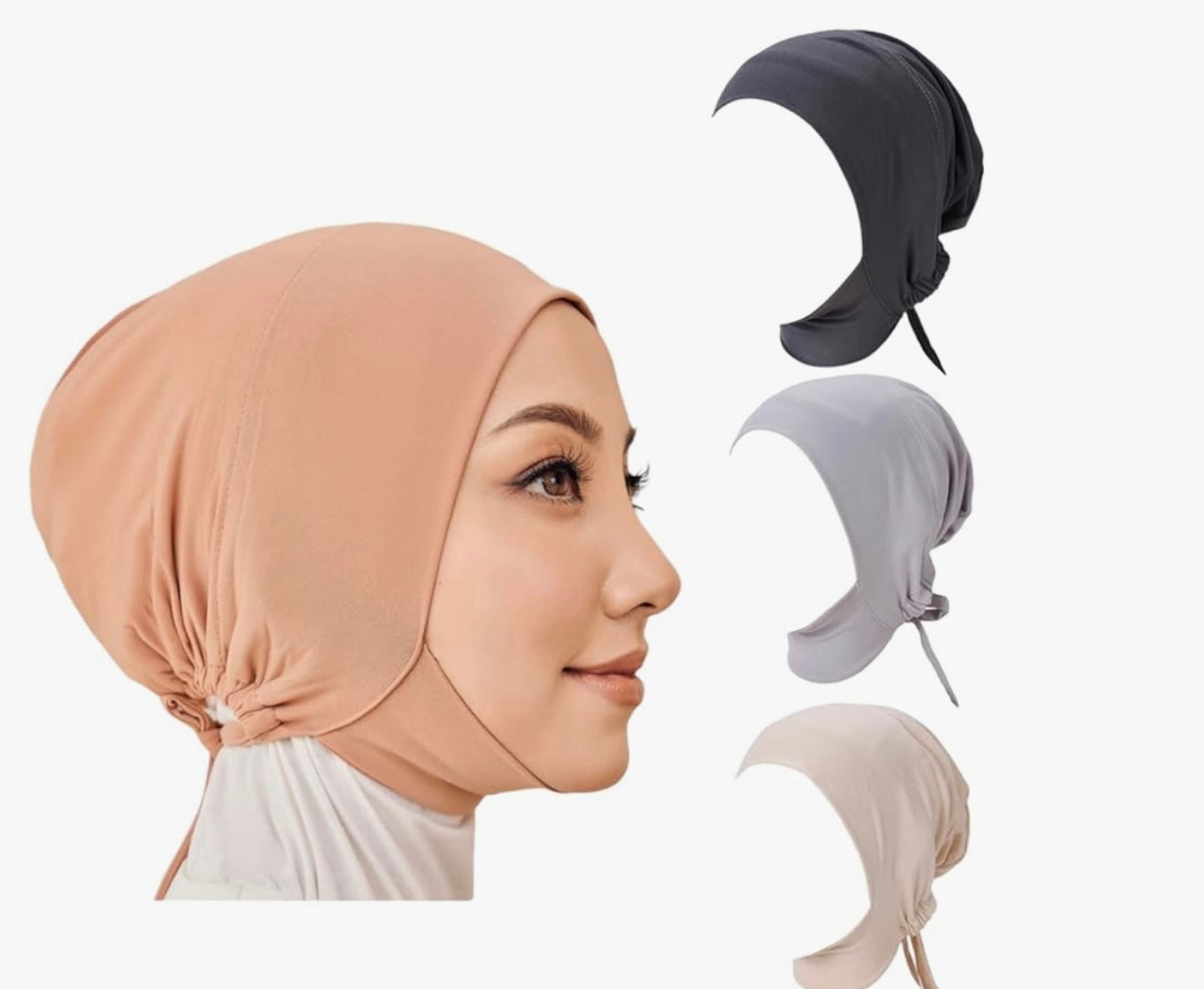 Premium 3-Piece Inner Hijab Undercap Set Soft, Stretchy & Non-Slip