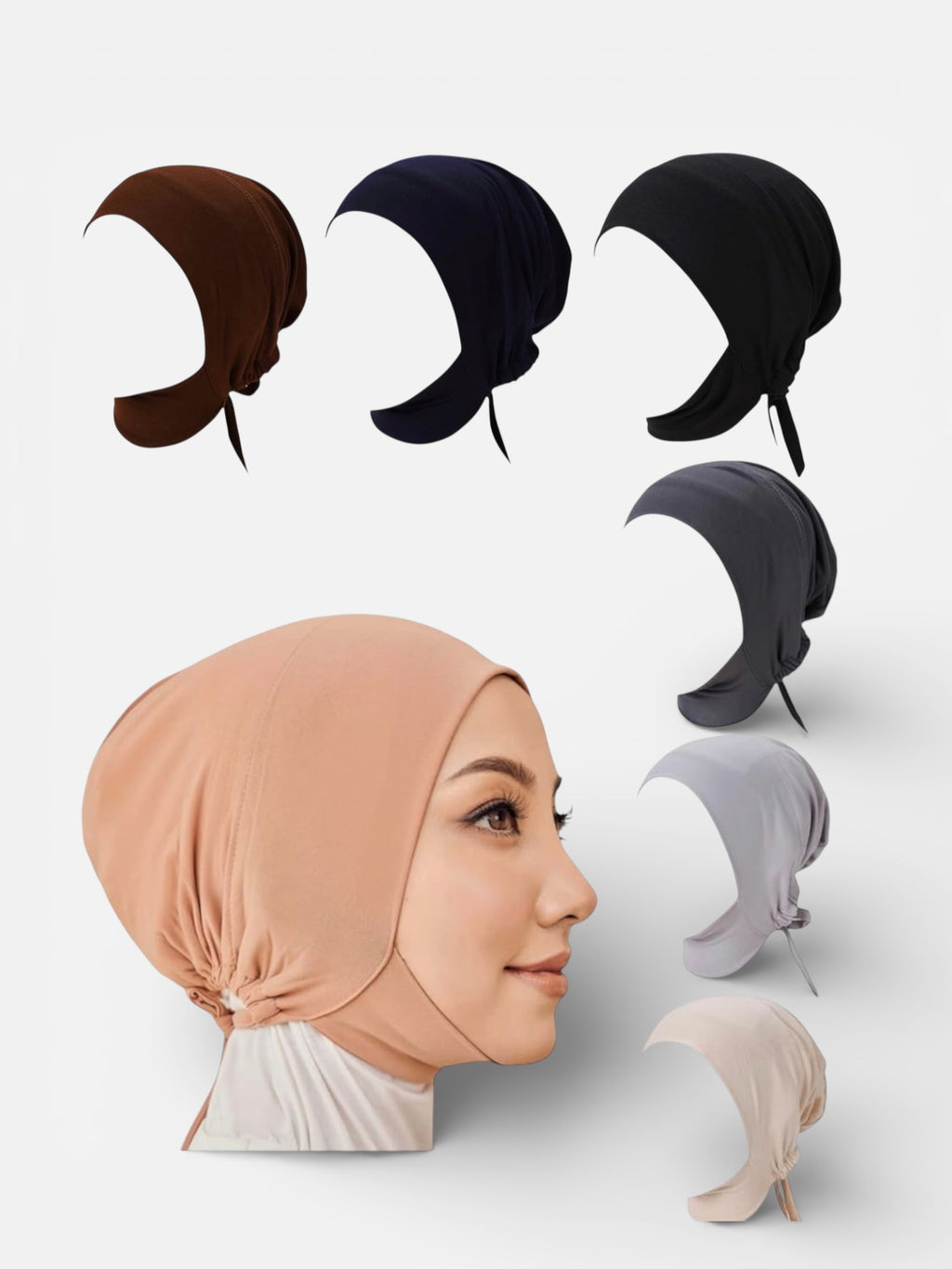 Premium 6 pieces Inner Hijab Under-cap  Set Soft, Stretchy & Non-Slip