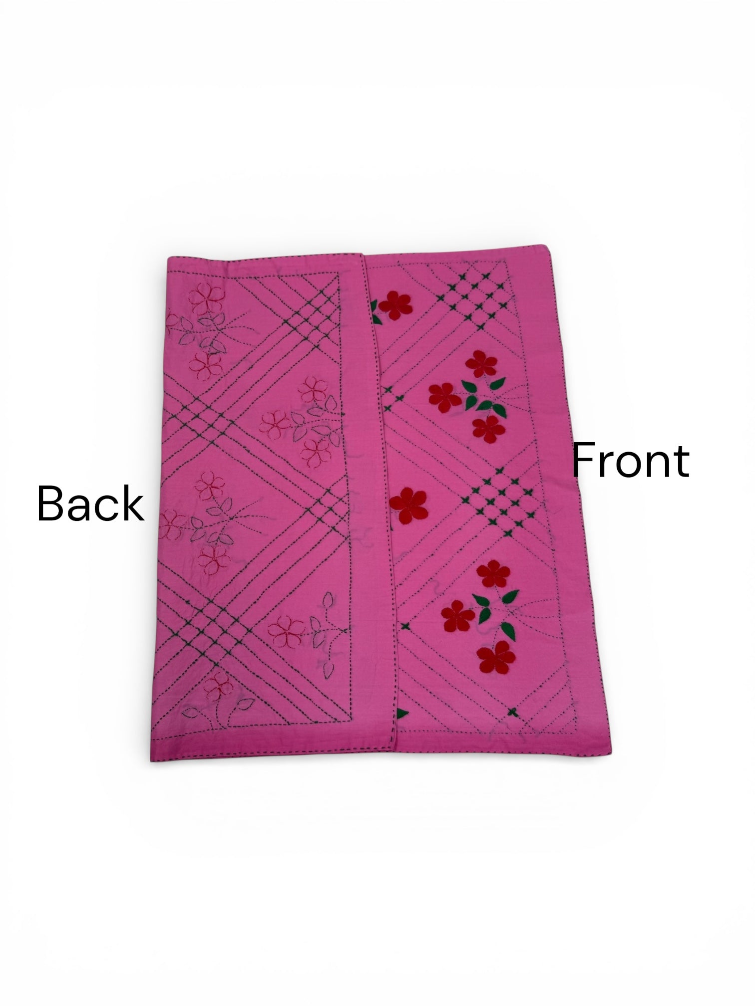 Hand-Embroidered Baby quilt Nokshi Khanta 35×28 Inches, 100% Cotton” vintage style inspired